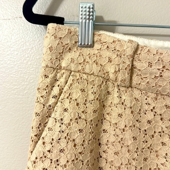 3.1 Philip Lim Womens Beige Eyelet Lace Bermuda Shorts Silk Lined Sz 8 Old Money - Picture 3 of 9